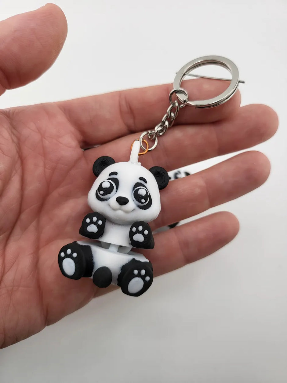 Porte-clés panda kawaii articulé, jouet fidget