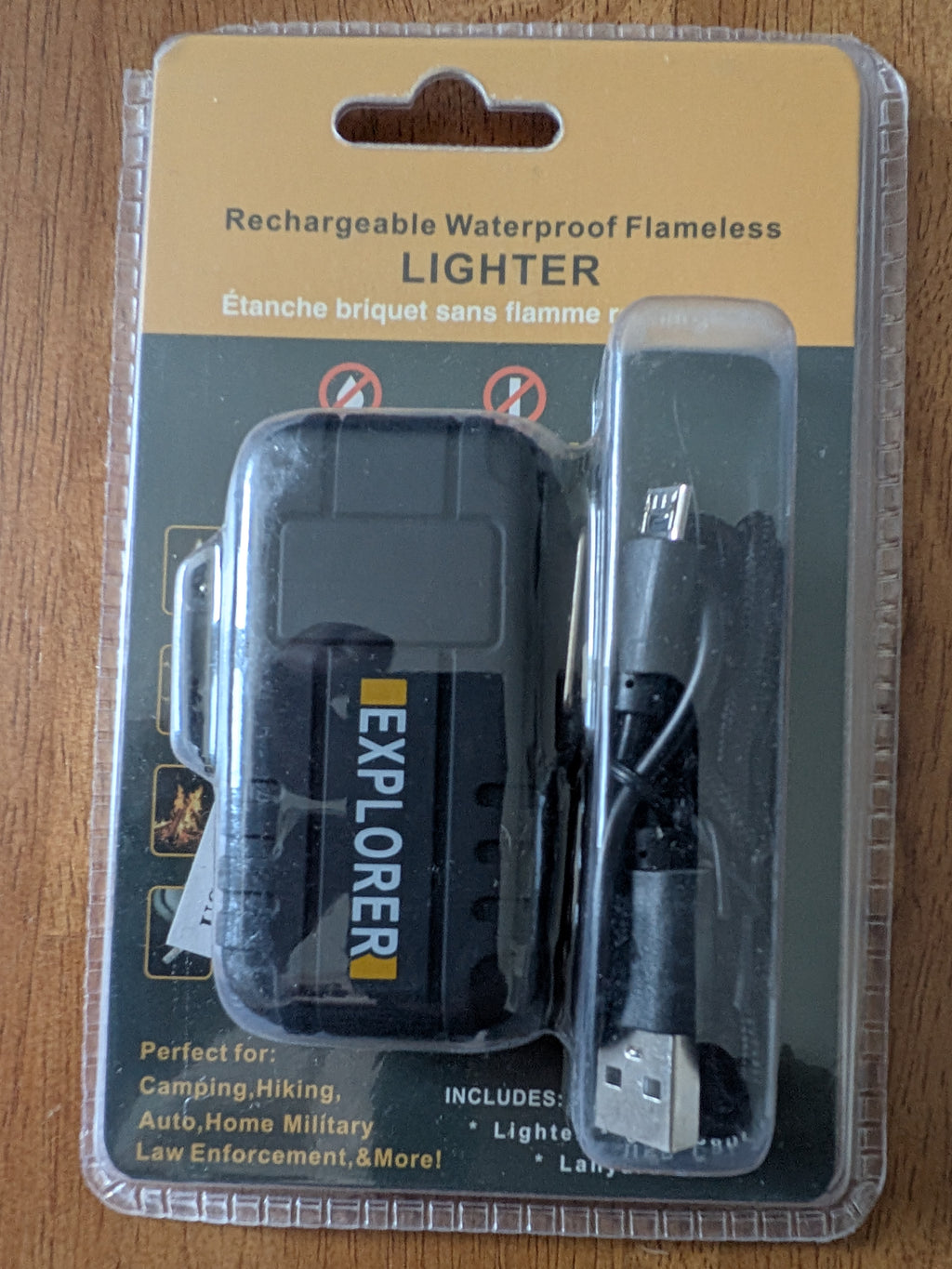 Allumeur sans flamme rechargeable noir