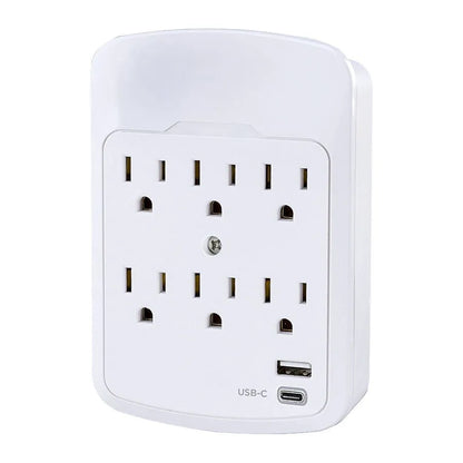 Adaptateur mural à 6 prises et 2 ports USB A/C image 1
