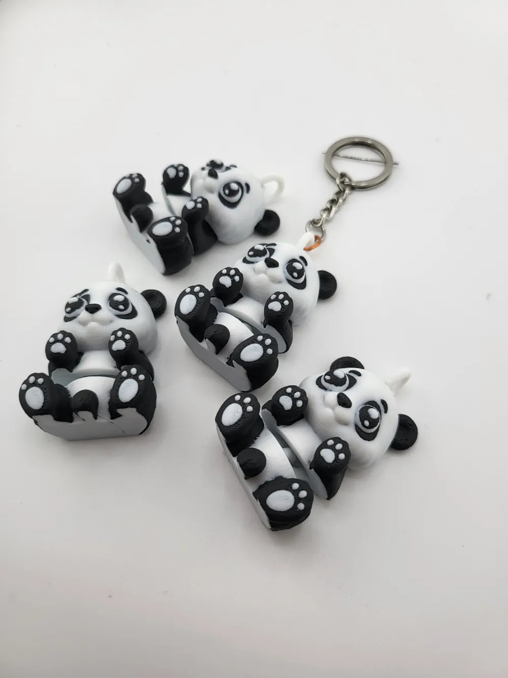 Porte-clés panda kawaii articulé, jouet fidget
