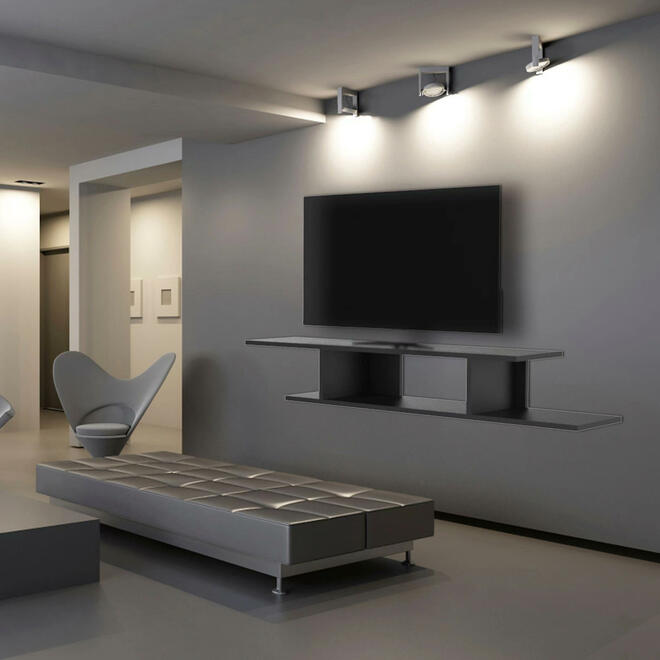 Étagère de composant de meuble TV flottant pour console multimédia murale image 5