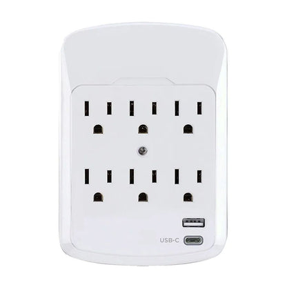 Adaptateur mural à 6 prises et 2 ports USB A/C image 0