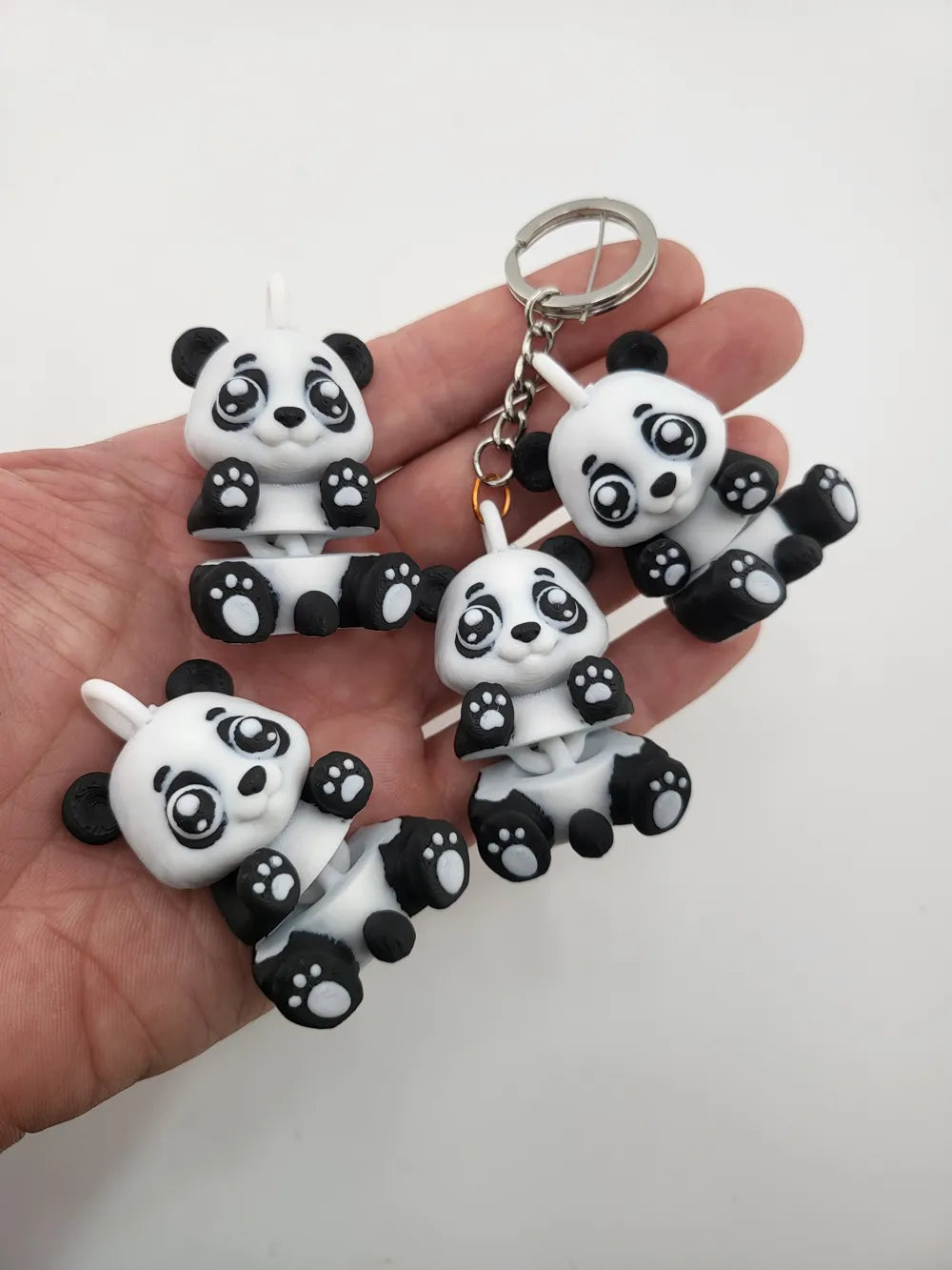 Porte-clés panda kawaii articulé, jouet fidget