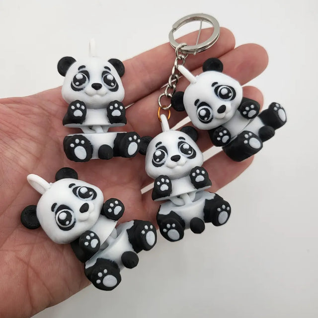 Porte-clés panda kawaii articulé, jouet fidget